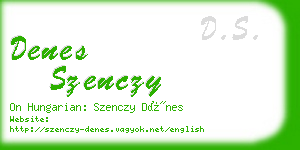 denes szenczy business card